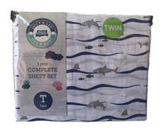 Lucy & Leo Bettwäsche-Set für Doppelbett, Einhorn, Regenbogen oder Haie Sharks