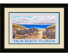Northwest Art Mall dl-5845 fgdm AON Palm Beach Florida Einstellungen der Natur gerahmtes Wandbild Art von Künstler David Linton, 40,6 x 55,9 cm
