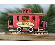 KIG Exclusives Weihnachtsdorf, beleuchtet, mit Weihnachtsmann-Motiv, Caboose