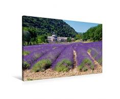 Calvendo Premium Textil-Leinwand 90 cm x 60 cm quer, Abtei von SÃ©nanque | Wandbild, Bild auf Keilrahmen, Fertigbild auf echter Leinwand, Leinwanddruck: Provence Orte Orte