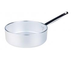 Pentole Agnelli Linie Aluminium Profi Schmortopf mit einem Griff, Stärke 5 mm 20 cm Silber/schwarz