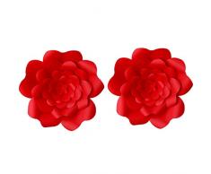 LG-Free 2 Papier-Blumen-Dekroationen, 3D-Papierblumen, handgefertigt, Blumen, Hochzeit, Party, Hintergrund, Blumen, für Geburtstag, Tisch, Babyparty, Heimdekoration 8inch rubinrot