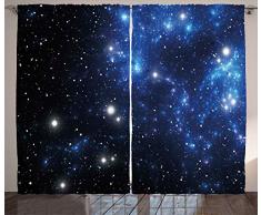 Constellation Vorhänge von ambesonne, außen Space Star Nebel Astral Cluster Astronomie Thema Galaxy Mystery, Wohnzimmer Schlafzimmer Fenster Drapes 2 Panel Set, blau schwarz weiß, Textil, Multi 1, 108 W By 96 L