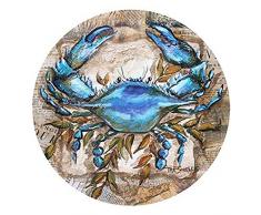 Thirstystone Untersetzer Set aus Steingut, Blau Krabbe