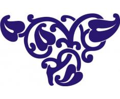 INDIGOS 4051095026778 Wandtattoo w258 Ornament Ranken 96 x 57 cm, blau