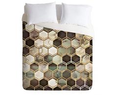 Society6 Monika Strigel Gingham-Sunny Yello King Steppdecke und 2 Kissenbezüge, Gelb Full/Queen Mehrfarbig