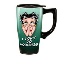 Betty Boop 12034 I Dont Do Mornings Travel Mug Becher, keramik, grün