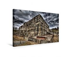 Premium Textil-Leinwand 90 x 60 cm Quer-Format Blockhaus von Éperlecques, Frankreich | Wandbild, HD-Bild auf Keilrahmen, Fertigbild auf hochwertigem Vlies, Leinwanddruck von Hoschie Media