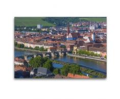 Premium Textil-Leinwand 120 x 80 cm Quer-Format Romantisches Würzburg | Wandbild, HD-Bild auf Keilrahmen, Fertigbild auf hochwertigem Vlies, Leinwanddruck von Hanna Wagner