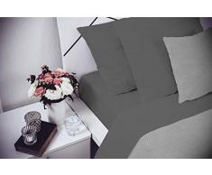Elegant Italian Bed Linen Bettwäsche, Dunkel Grau , 100% Mikrofaser, DOPPELTE