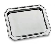 LACOR achteckiges Tablett aus Edelstahl 18/10, Silber, 37 x 27 cm
