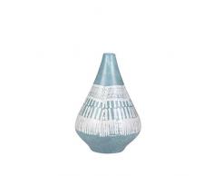 Sagebrook Home 13099-06 Vase aus Keramik, Hellblau/Weiß, 7.5 x 7.5 x 10.5