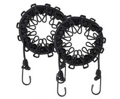 URBEST® tragbare Reisen-Wäscheleine mit 12 Wäscheklammern für den Innen- und Außenbereich schwarz