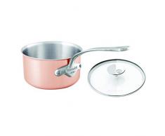 Mauviel 7710.65 14 cm/14 cm Topf mit Deckel aus SS Griff Sauce Pfanne, Kupfer Tri-Ply, Kupfer Metallic
