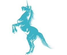 INDIGOS 4051095054672 Wandtattoo w614 Einhorn Pferd Tier fabelwesen 96 x 53 cm Wandaufkleber in 3 Größen, türkis