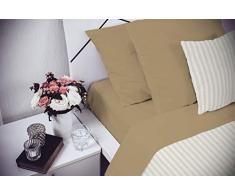 Elegant Italian Bed Linen Bettwäsche, Hazelnuss, 100% Mikrofaser, DOPPELTE