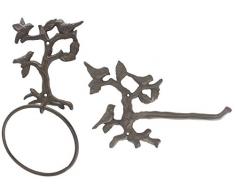 LuLu Decor, Gusseisen Schlüssel Halter, Gewebe und Handtuch Halter Nature Set