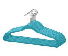 Home Basics Kleiderbügel, Samt, Torqoise, 10 Stück