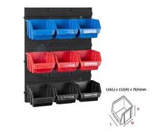 Patrol Group Werkstatt Wandregal Stapelboxen Schraubenbox Regalsystem 10tlg