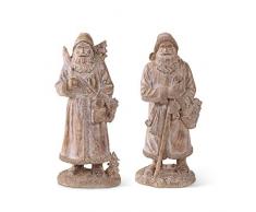 K&K Interiors 53627B Weihnachtsmann aus Kunstharz, groß, 2 Stile