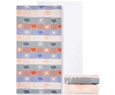 Feelingjoy Strandtuch Decke, groß, florales Mandala, dick, wasserabsorbierend, Mikrofaser, Picknick-Yogamatte grau