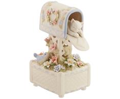 COSMOS SA49117 Musikfigur, Kätzchen im Briefkasten, Porzellan, 17,8 cm