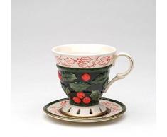 ATD® 40220 Weihnachtliches Berry Design Tasse und Untertasse Set