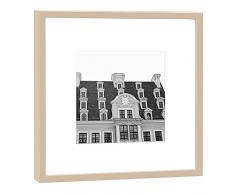 COGNOSCO RH-27-B100 Fotografie im Holzrahmen: Katharinengasse Fotodruck-Format 27 x 27 cm-Rahmenfarbe beige-Hochwertiges Wandbild, Geschenkidee oder Souvenir aus Leipzig, Holz, Schwarz-Weiß, Rahmen
