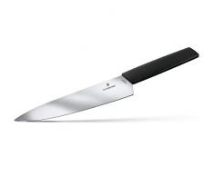 Victorinox 6.9013.22B Swiss Modern Tranchiermesser, gerader Schliff, Fleisch schneiden, 22cm, rostfrei, spülmaschinengeeignet, schwarz, Stahl