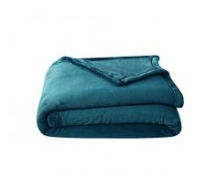 Chezmoi Collection Micromink Sherpa Tagesdecke, wendbar Modern King Blaugrün