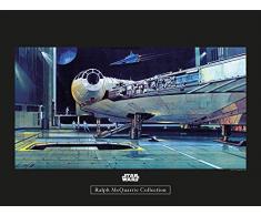 Komar Wandbild Star Wars Classic RMQ Falcon Hangar | Kinderzimmer, Jugendzimmer, Dekoration, Kunstdruck | ohne Rahmen | WB140-40x30 | Größe: 40 x 30 cm (Breite x Höhe)