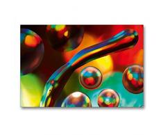 Premium Textil-Leinwand 90 x 60 cm Quer-Format Farbrausch mit Öl und Wasser 07 | Wandbild, HD-Bild auf Keilrahmen, Fertigbild auf hochwertigem Vlies, Leinwanddruck von Veronika Rix