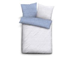 biberna 0068566 Satin Bettwäsche Trendline Garnitur mit Kopfkissenbezug (Baumwolle) 1x 135x200 cm + 1x 80x80 cm, Niagara
