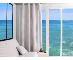 Soleil docre Ösenvorhang Jacquard 135x250 cm COTONADE hellgrau