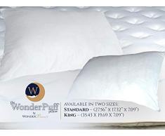 NBD Corp Wonderpuff Kissen von WonderDreamz Polyesterfaser, Daunenfrei, hypoallergen, lindert Nackenschmerzen und bietet Unterstützung der Wirbelsäule für Rücken, Bauch und Seitenschläfer. Standard weiß