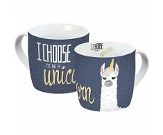 infinite by GEDA LABELS (INFKH) Lama I Choose blau Tasse, Porzellantasse, Kaffeetasse, Mehrfarbig, 300 Ml