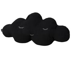 Paparajote Factory Cloud XL – Kissen für Kinder Bettwäsche aus Baumwolle mit Form von Cloud, abnehmbar, 95 x 50 cm 95 x 20 x 50 cm schwarz