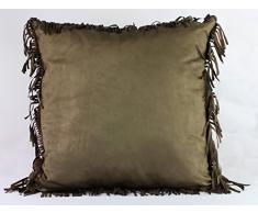 Realtree Dekokissen, Velourslederimitat, mit Fransen, Mehrfarbig