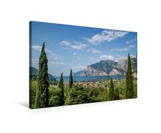 Calvendo Premium Textil-Leinwand 75 cm x 50 cm quer, TORBOLE Blick auf den Gardasee | Wandbild, Bild auf Keilrahmen, Fertigbild auf echter Leinwand, Leinwanddruck: Idyllische Landschaft Orte Orte