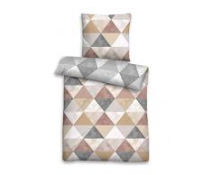 biberna 0004255 Feinbiber Deluxe Bettwäsche Garnitur mit Kopfkissenbezug (Baumwolle) 1x 155x220 cm + 1x 80x80 cm, Burgunder