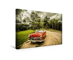 Premium Textil-Leinwand 45 x 30 cm Quer-Format Retro Auto - Cuba | Wandbild, HD-Bild auf Keilrahmen, Fertigbild auf hochwertigem Vlies, Leinwanddruck von Autofreund