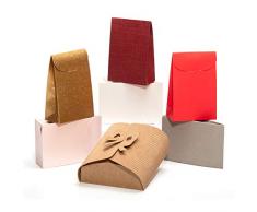 Giovanni Grazielli 6+1 Set kleine Geschenkboxen aus Pappe mit Deckel, für verschiedene Anlässe wie Hochzeit, Geburtstag, Brautjungfer, Kinder oder Babyparty, Abschlussfeier, Bonus: 1 braune Box