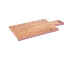 Premier Housewares 1104702 Socorro rechteckig Rosa Rand Schneidebrett, Akazienholz, natürlich