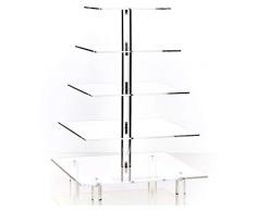 Hayley Cherie Küchenregal Quadratischer Cupcake-Ständer, Acryl abgestuftes Kuchen Stand – Dessert oder Cupcake Tower