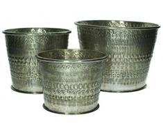 Blumentopf 3er Set Metall - silber