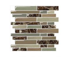 Yipscazo Fliesen für Küche und Backsplash Anti-Schimmel Wandfliesen Emperador dunkel 10 Sheets Save $15.73