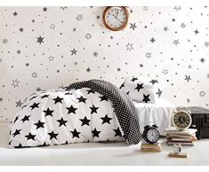 EnLora Home Bettwäsche-Set für Einzelbett, Schwarz, 160 x 220 cm, 3 Stück