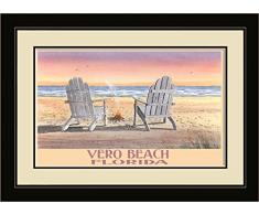 Northwest Art Mall ba-5632 mfgdm ACB Vero Beach Florida Adirondack Stühle Strand gerahmt Art Wand von Künstler Dave bartholet, 33 x 40,6 cm