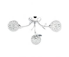 Searchlight Deckenleuchte 3-armig Verchromtes Glas und Metall. Ref. 6573-3cc, 165 W