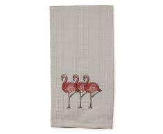 Weiß Pink Flamingo Trio Friends 48,3 x 71,1 cm bestickt Baumwolle Waffle Geschirrtuch